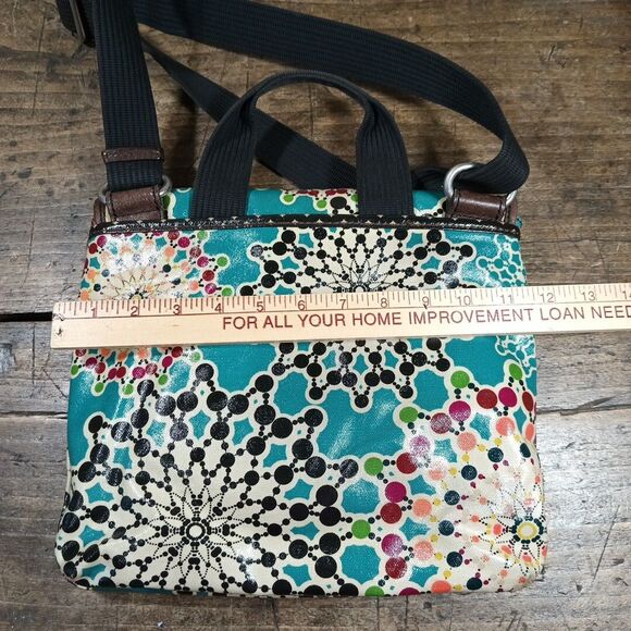 Fossil Key Per Coated Crossbody Bag Purse Tote Pockets - Picture 6 of 13